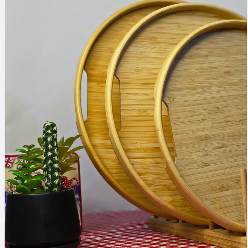 ست 3تایی سینی گرد بامبو