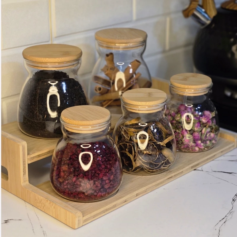 بانکه های پیرکس با درب بامبو