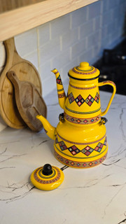 ست کتری و قوری لعابی طرح سنتی